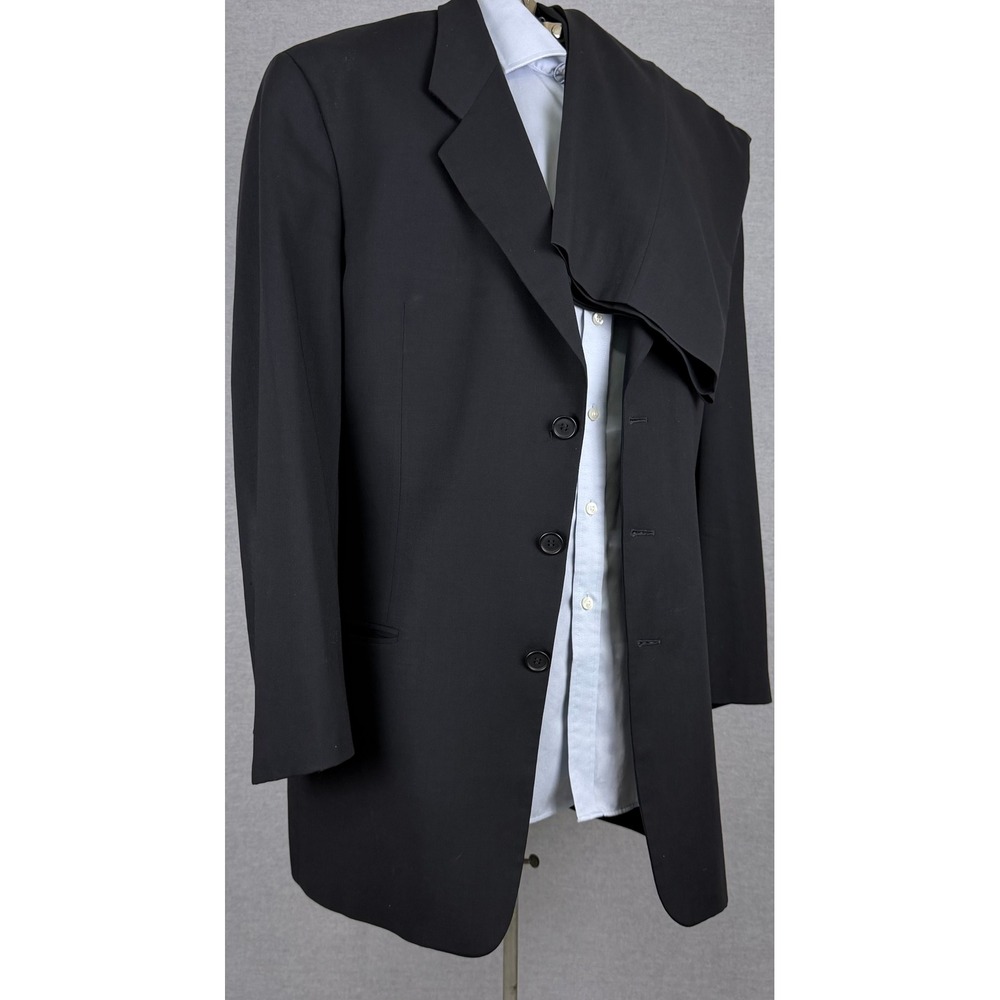 Giorgio Armani Le Collezioni Vintage 2pc Suit Black 42L 34x30 Made in Italy